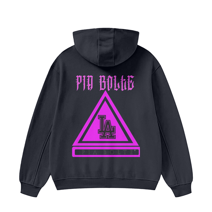 WINTER Hoodie LA black pink fleece