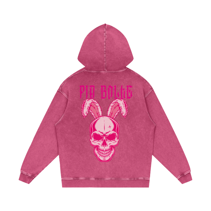 Hoodie washed oversized Skull & Bunny