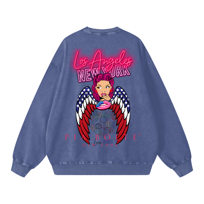 Sweatshirt washed Hoodie LA Wings