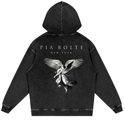 Hoodie Angel grey-black