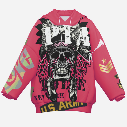 Hoodie pink Skull Indianer U.S. Army ᴸᴵᴹᴵᵀᴱᴰ