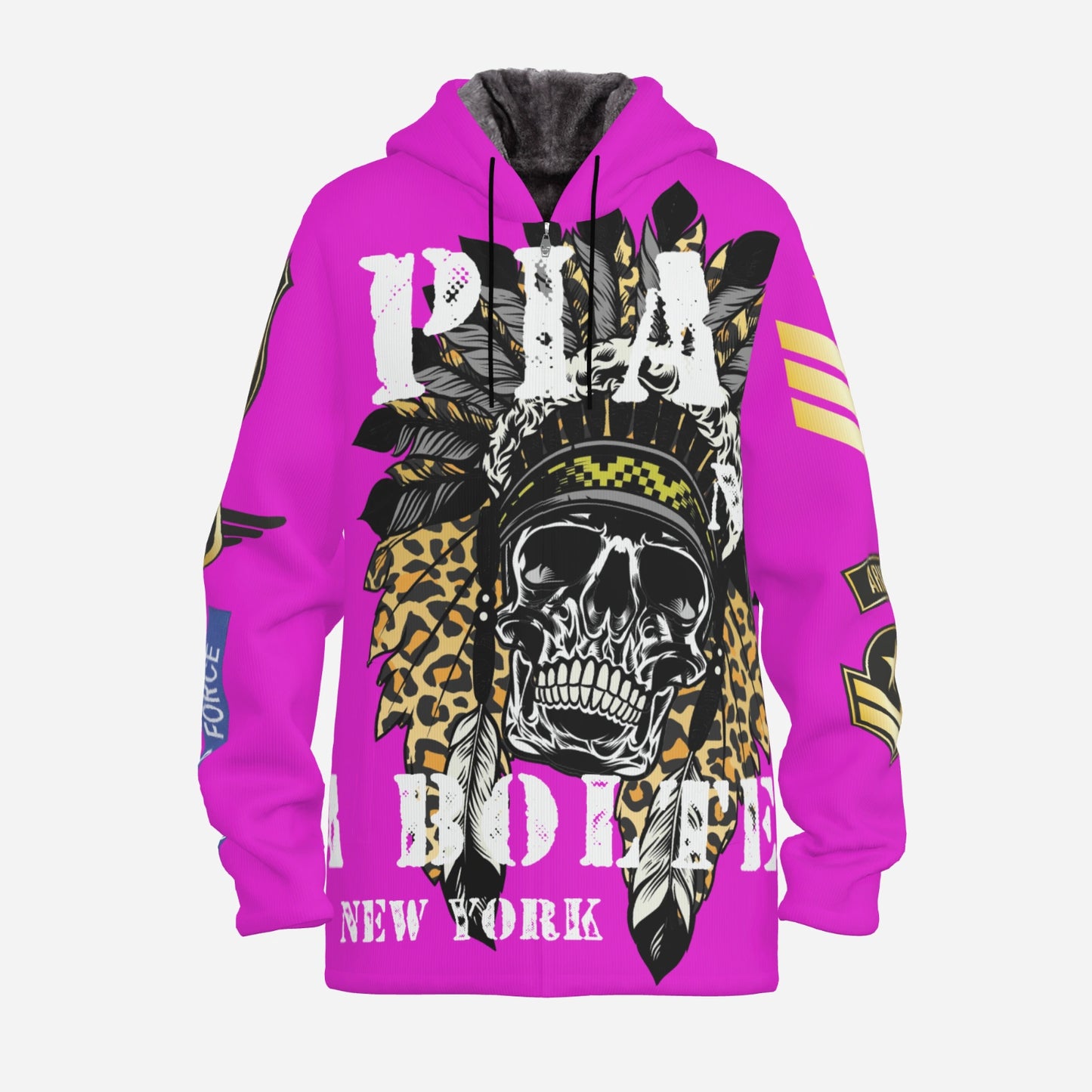 Hoodie Jacket purple Skull Indianer ᴸᴵᴹᴵᵀᴱᴰ