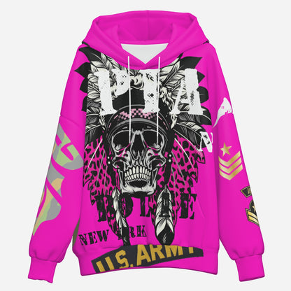 Hoodie pink Skull Indianer U.S. Army ᴸᴵᴹᴵᵀᴱᴰ