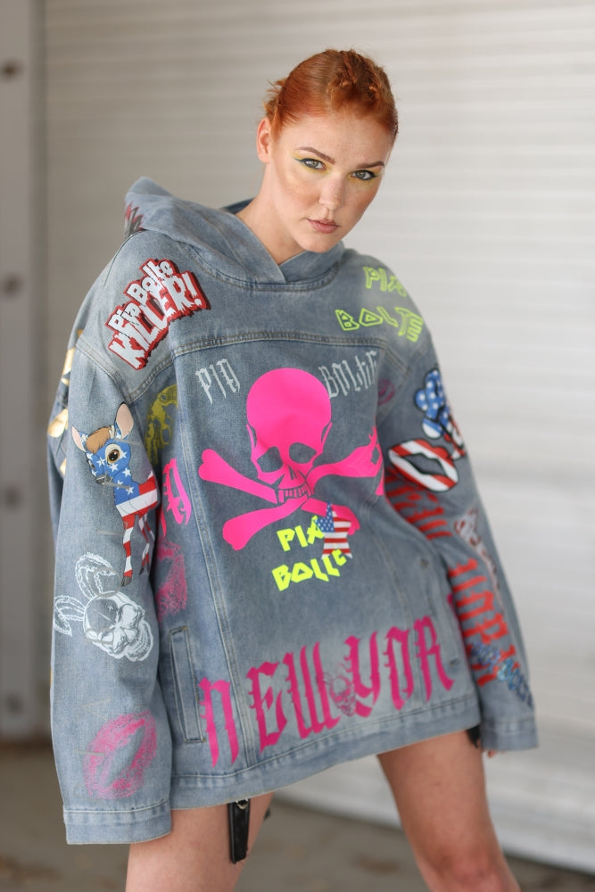 JEANS Hoodie Skull (without strass)