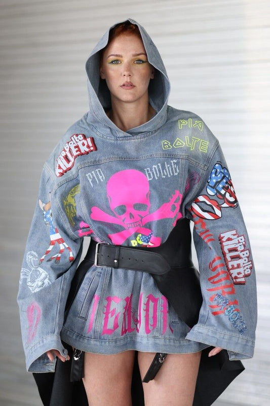 JEANS Hoodie Skull (without strass)