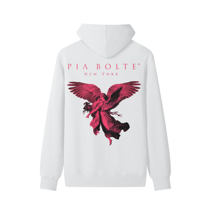 Hoodie Angel white pink